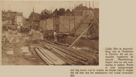 874442 Gezicht op de bouw van woningen aan de Duifstraat te Utrecht, die doorgetrokken wordt naar de Weerdsingel O.Z. ...